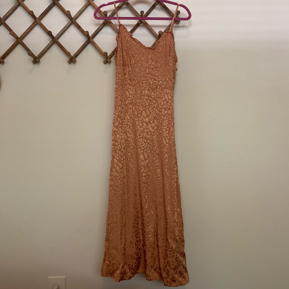 Lola Midi Dress Bronze Leopard